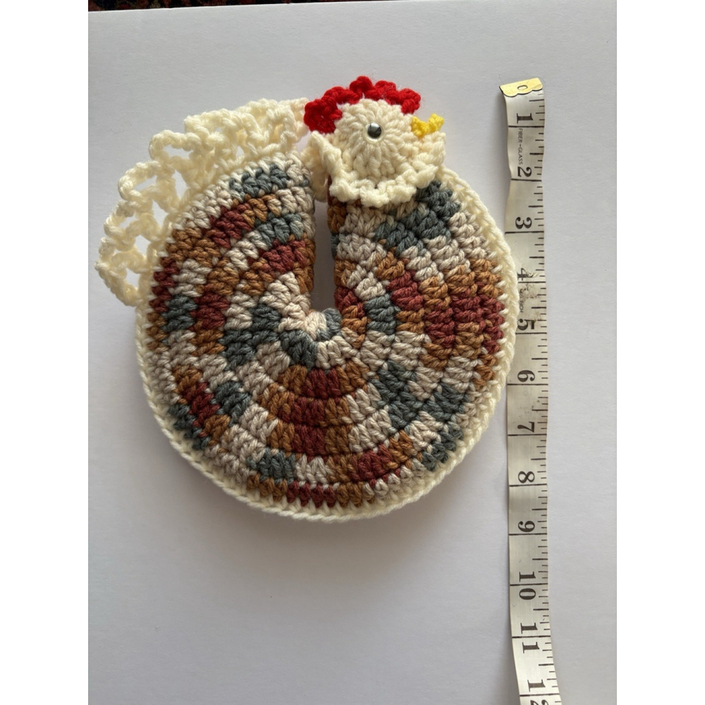 Handmade Crocheted Chicken/ Hen Kitchen Hot Pad /Pot Holder - Cottagecore Granny - Picture 9 of 9